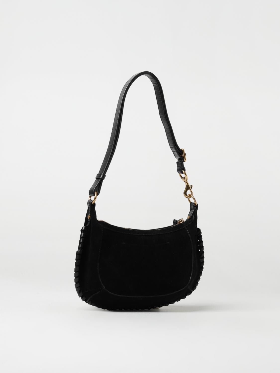 ISABEL MARANT BORSA A SPALLA: Borsa Oskan Moon Isabel Marant in suede, Nero - Img 2