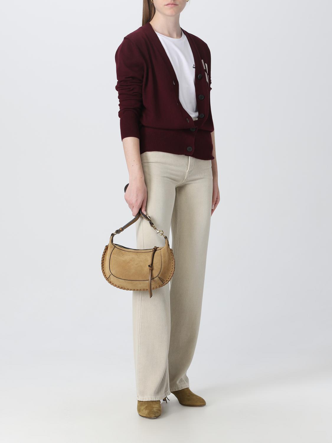 ISABEL MARANT BORSA A SPALLA: Borsa Oskan Moon Isabel Marant in suede, Cammello - Img 2