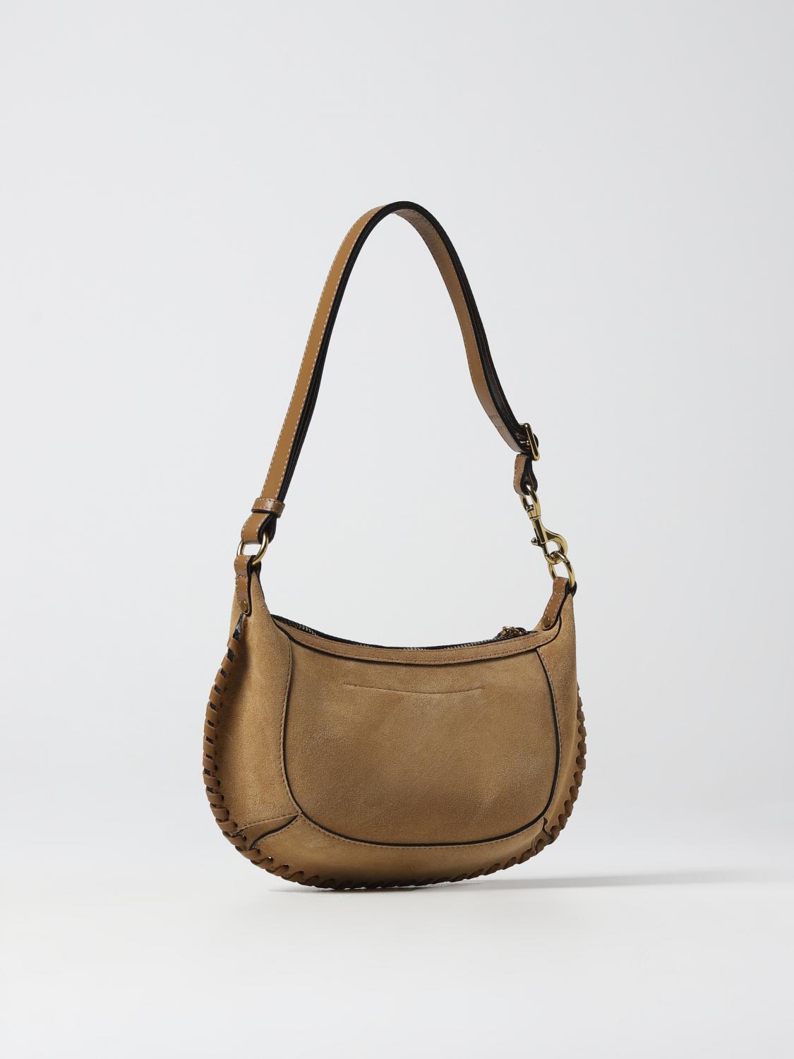 ISABEL MARANT BORSA A SPALLA: Borsa Oskan Moon Isabel Marant in suede, Cammello - Img 3