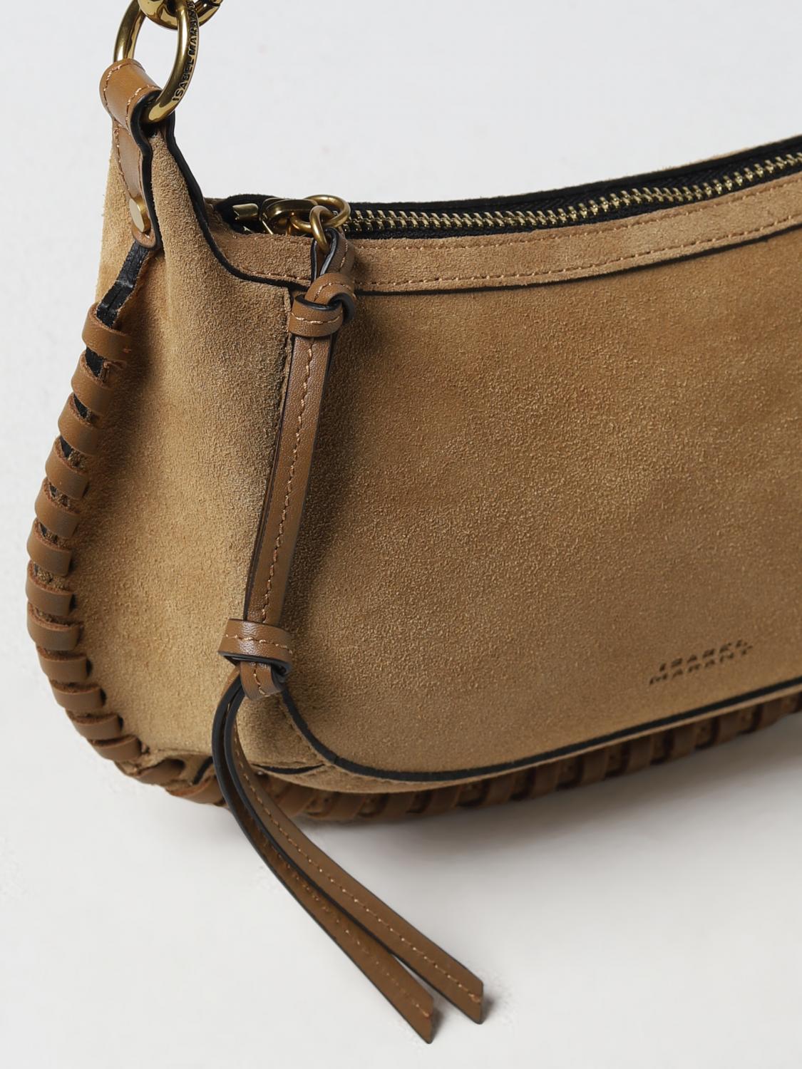 ISABEL MARANT BORSA A SPALLA: Borsa Oskan Moon Isabel Marant in suede, Cammello - Img 4