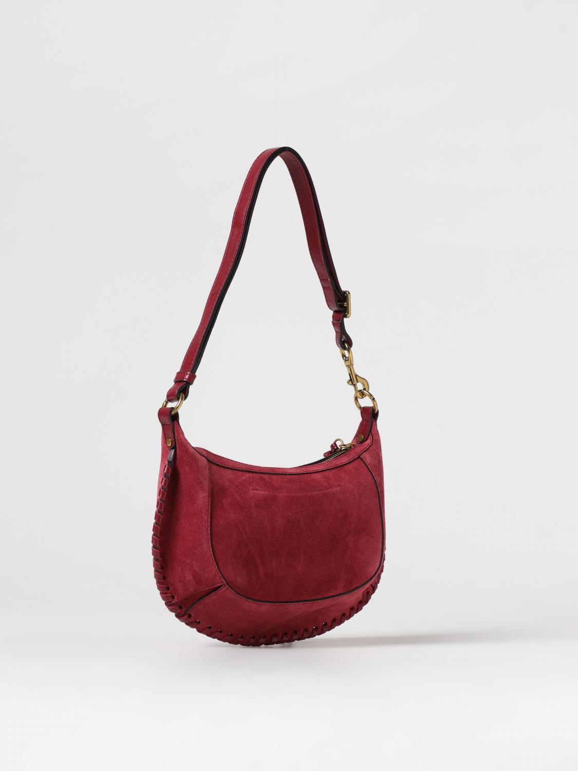 ISABEL MARANT BORSA A SPALLA: Borsa Oskan Moon Isabel Marant in suede, Bordeaux - Img 2