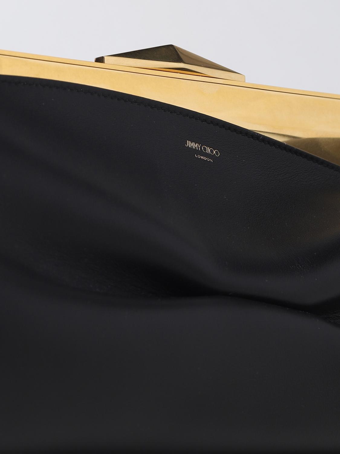 Jimmy Choo Diamond Frame clutch in leather with laminated logo