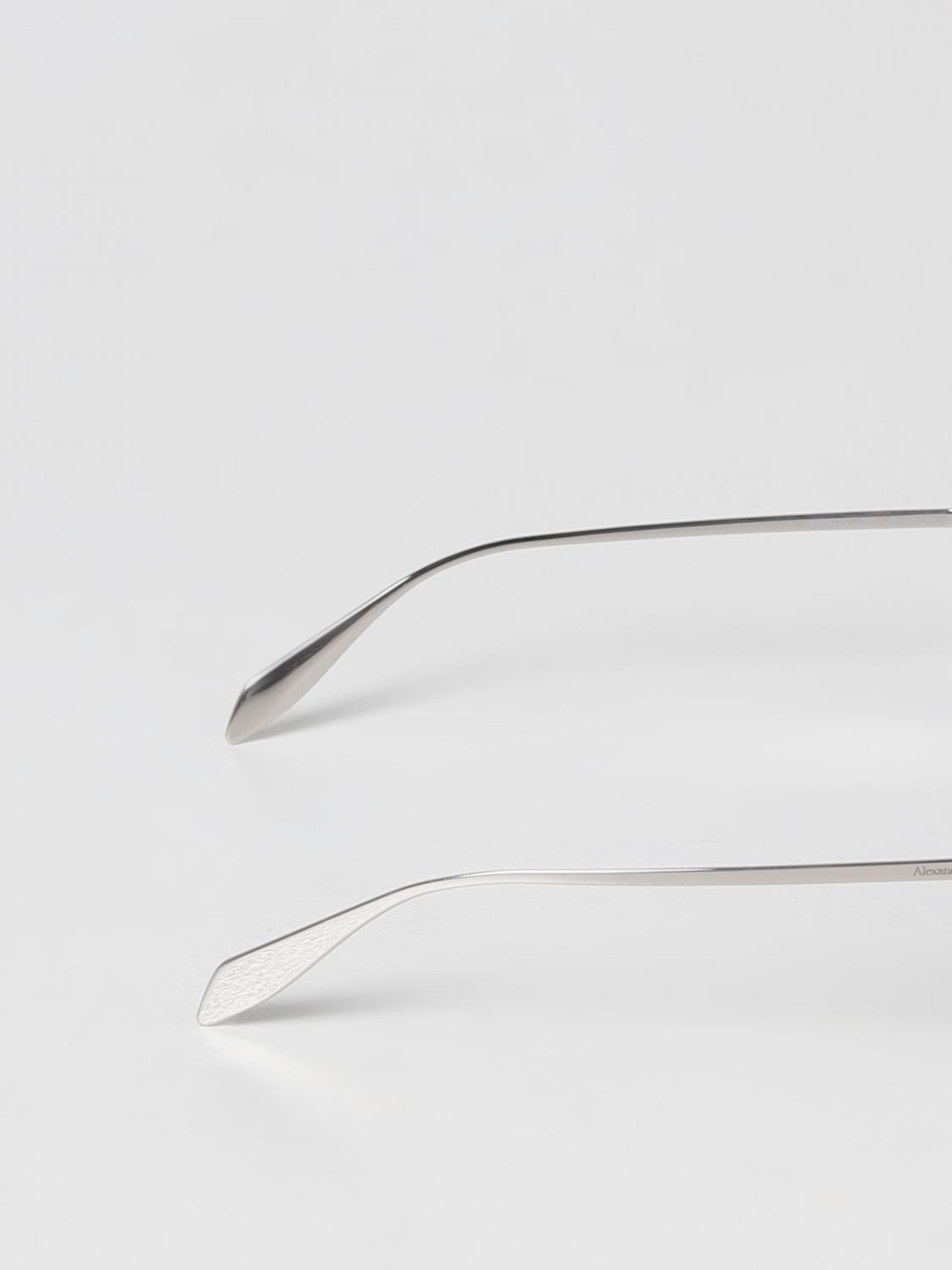 MCQUEEN SUNGLASSES: McQueen metal sunglasses with mirrored lenses, Silver - Img 3