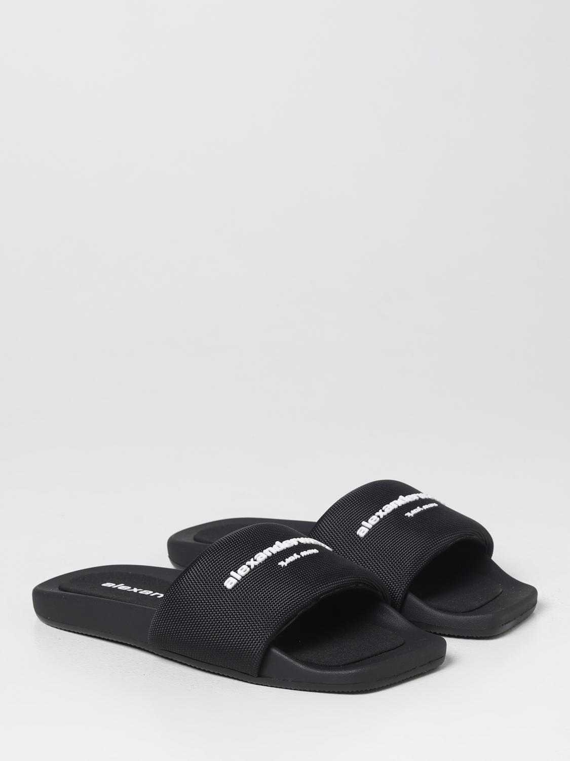 Alexander Wang 品牌折扣：平跟凉鞋女士- 黑色| Alexander Wang