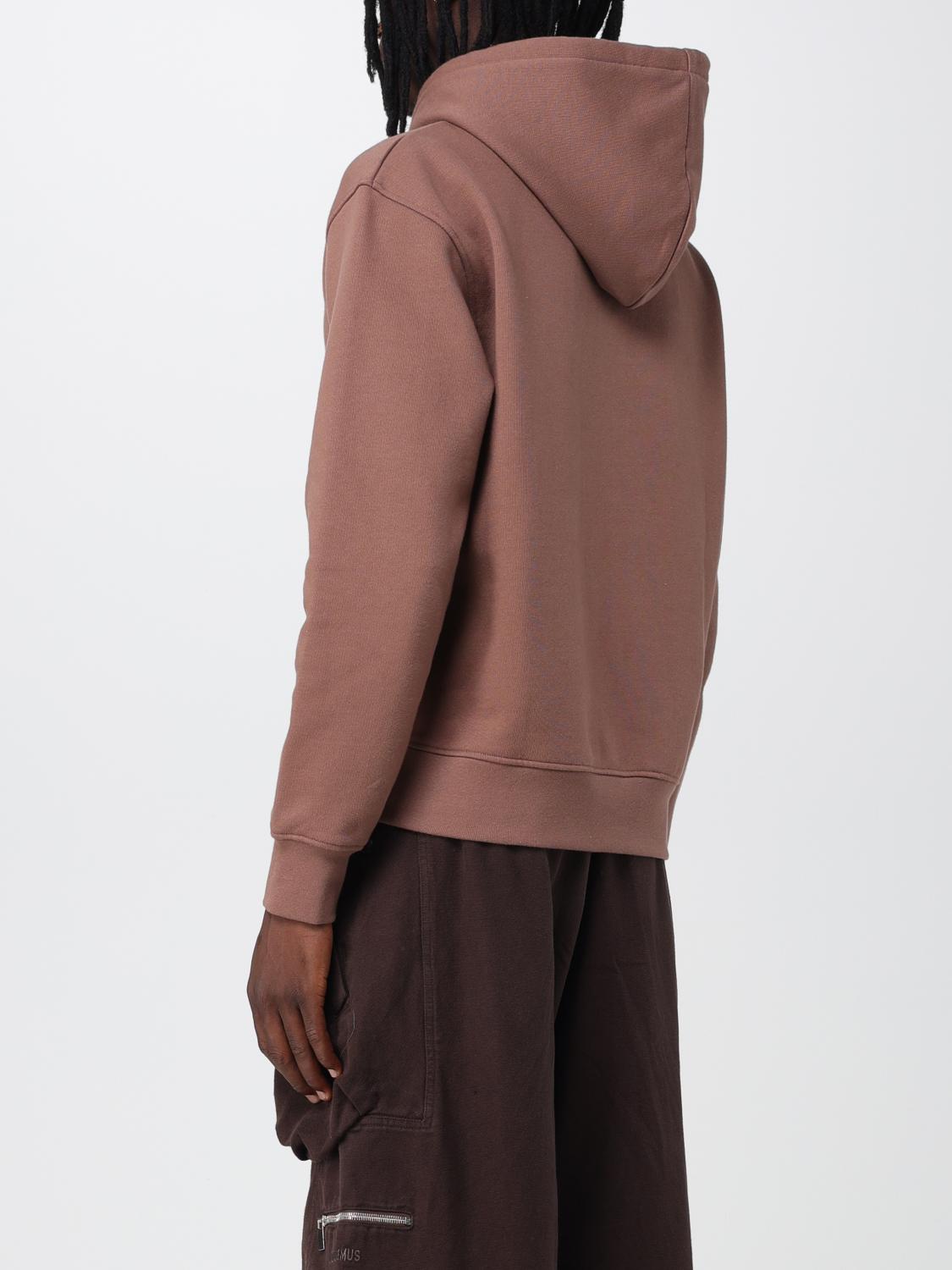 JACQUEMUS FELPA: Felpa Le Sweatshirt Jacquemus in jersey con cappuccio, Marrone - Img 3