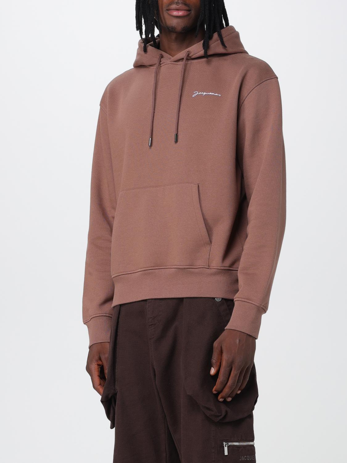 JACQUEMUS FELPA: Felpa Le Sweatshirt Jacquemus in jersey con cappuccio, Marrone - Img 4