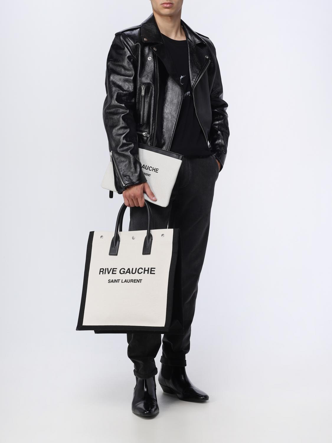 SAINT LAURENT BAG: Saint Laurent Rive Gauce bag in canvas, White - Img 2