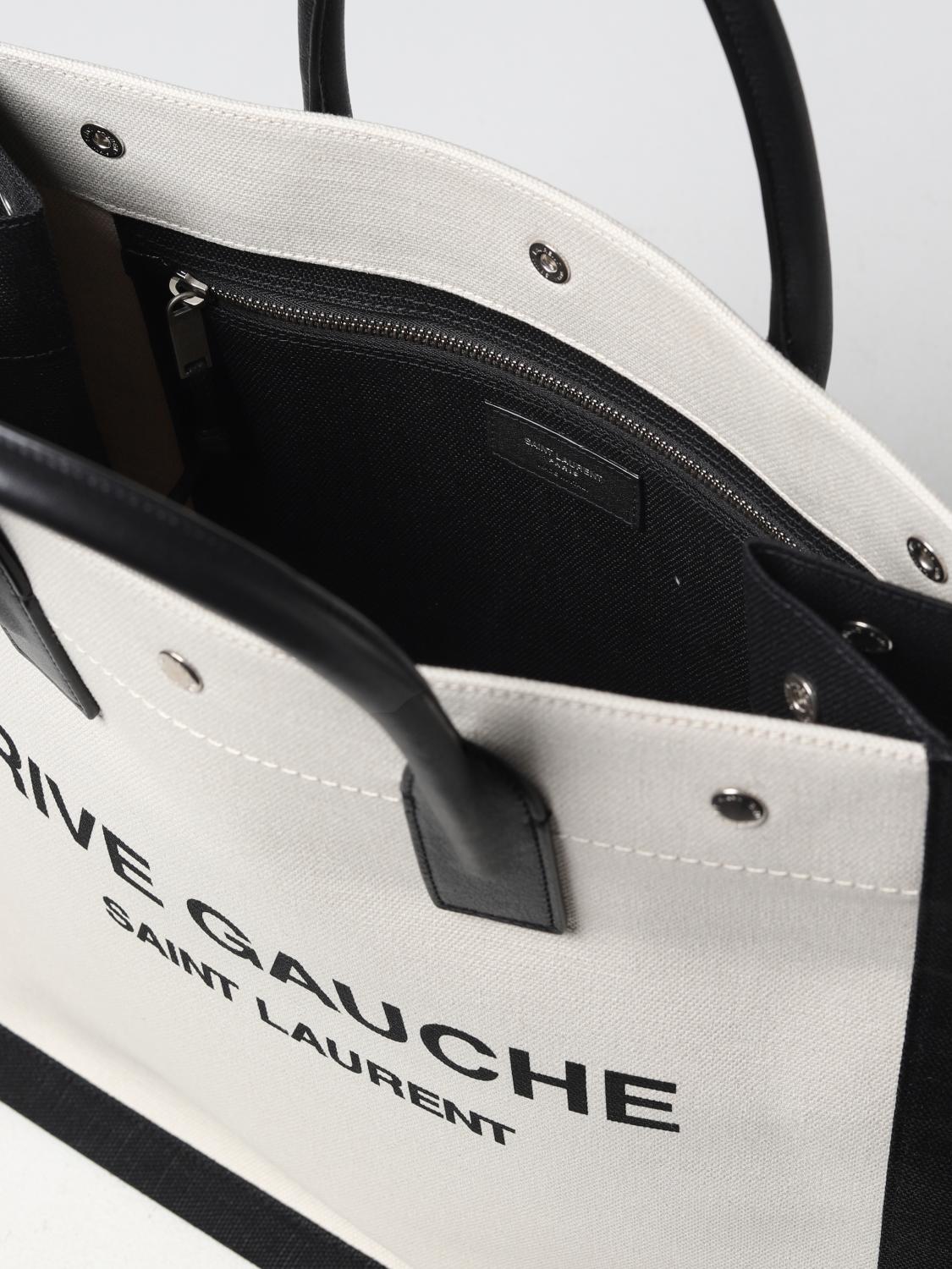 SAINT LAURENT BAG: Saint Laurent Rive Gauce bag in canvas, White - Img 5