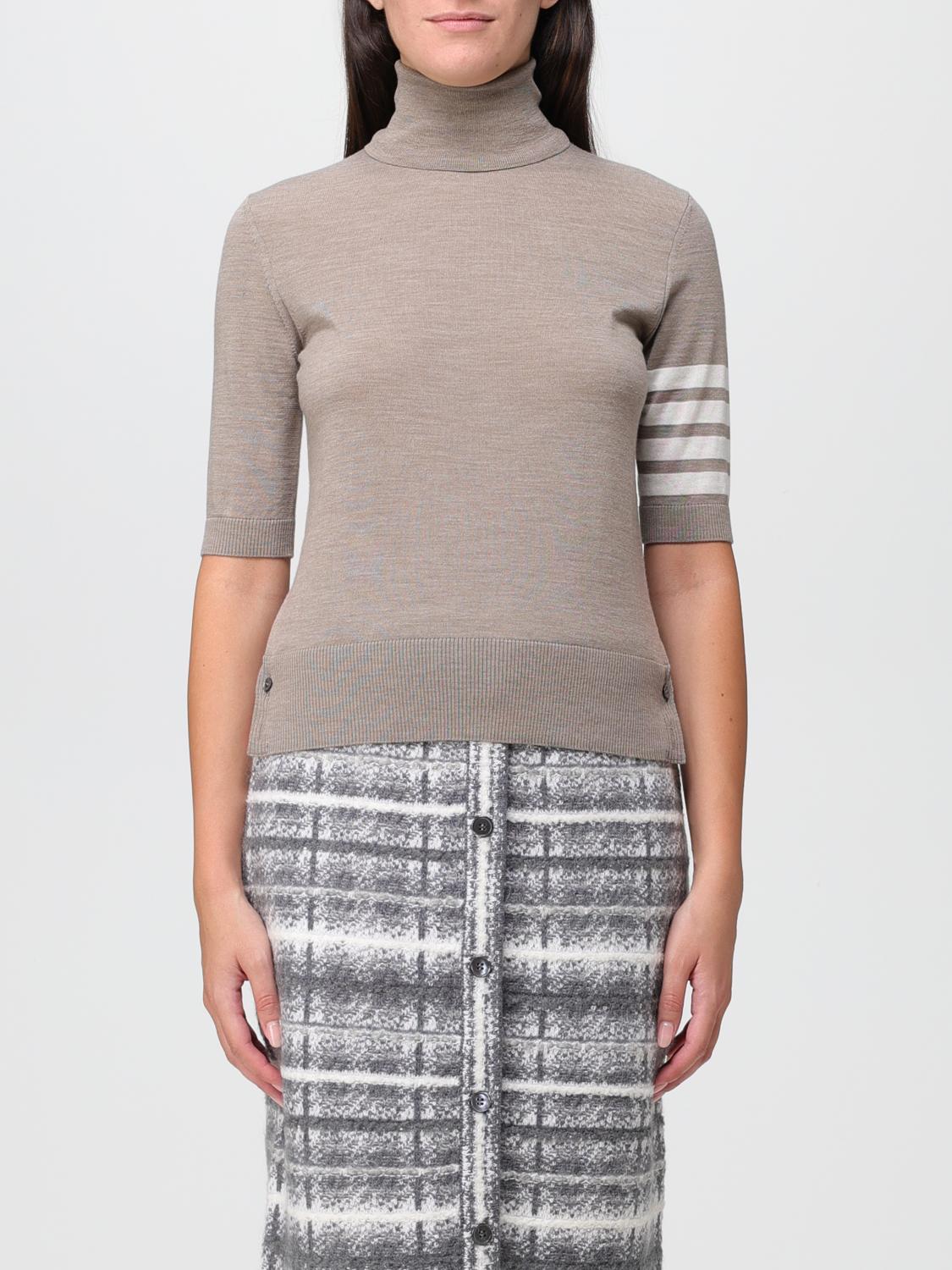 THOM BROWNE SWEATER: Thom Browne sweater in merino wool with 4-bar stripe, Dove Grey - Img 1