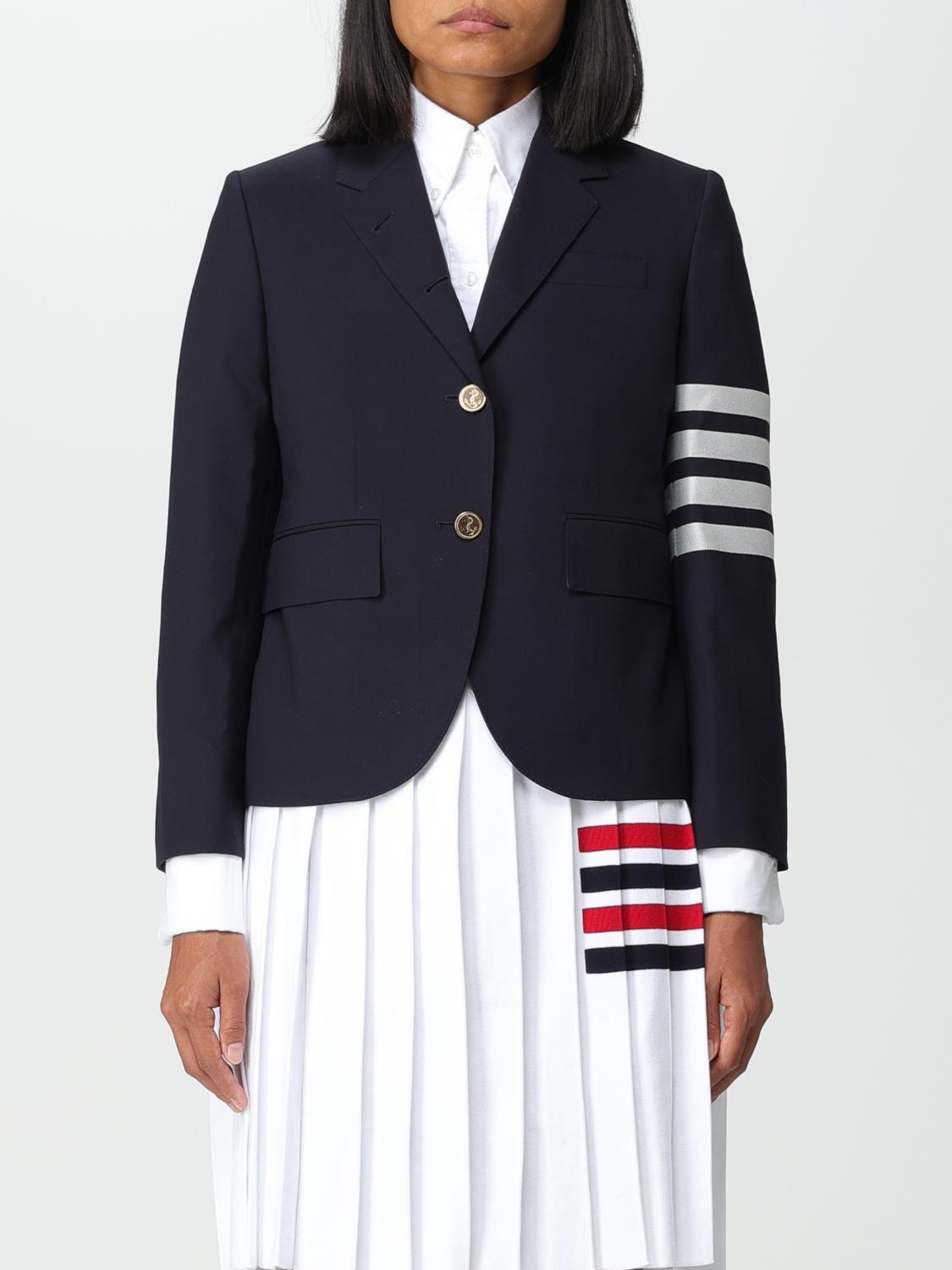 THOM BROWNE JACKET: Thom Browne wool blazer with four bars, Blue - Img 1