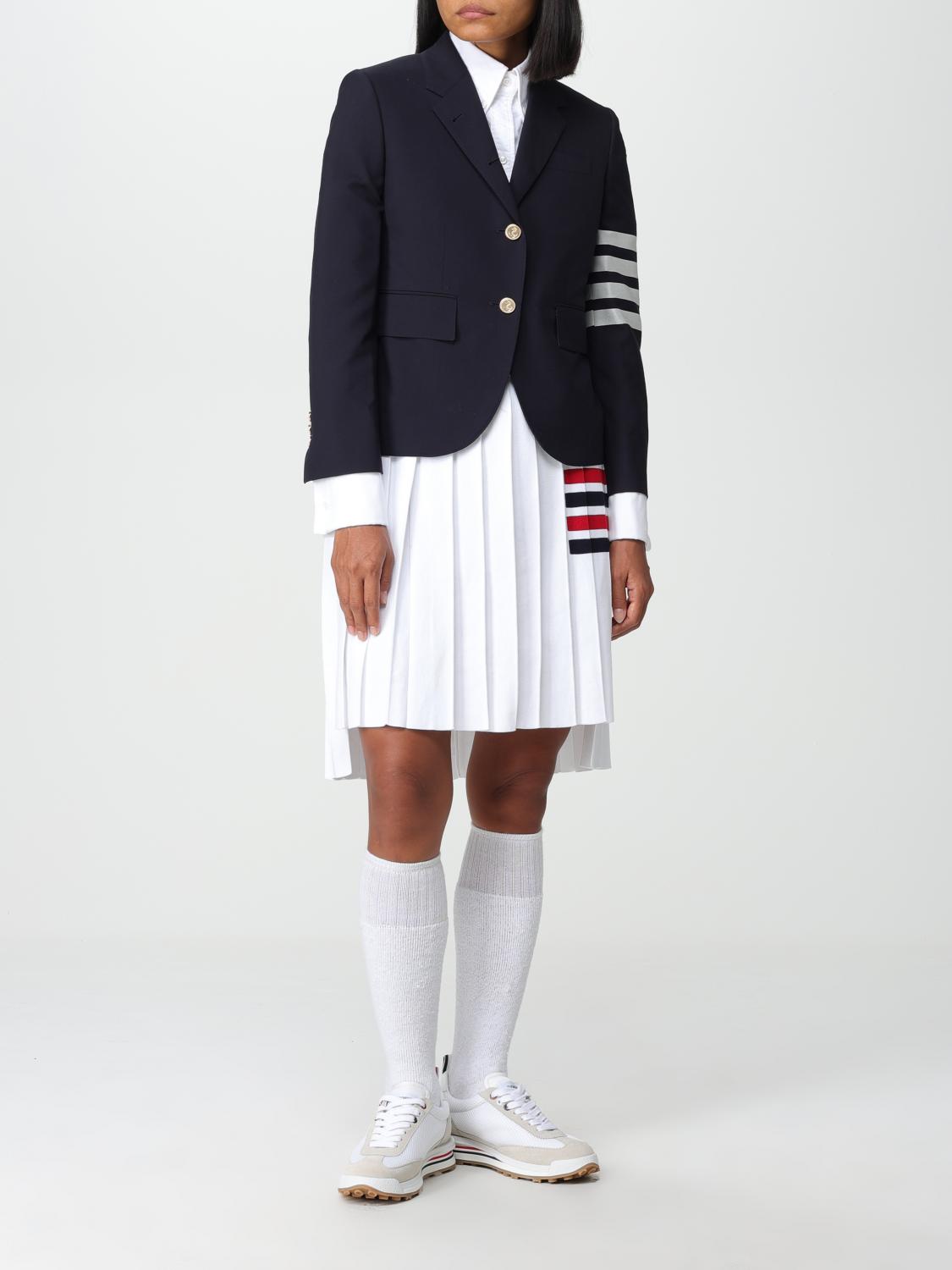 THOM BROWNE JACKET: Thom Browne wool blazer with four bars, Blue - Img 2
