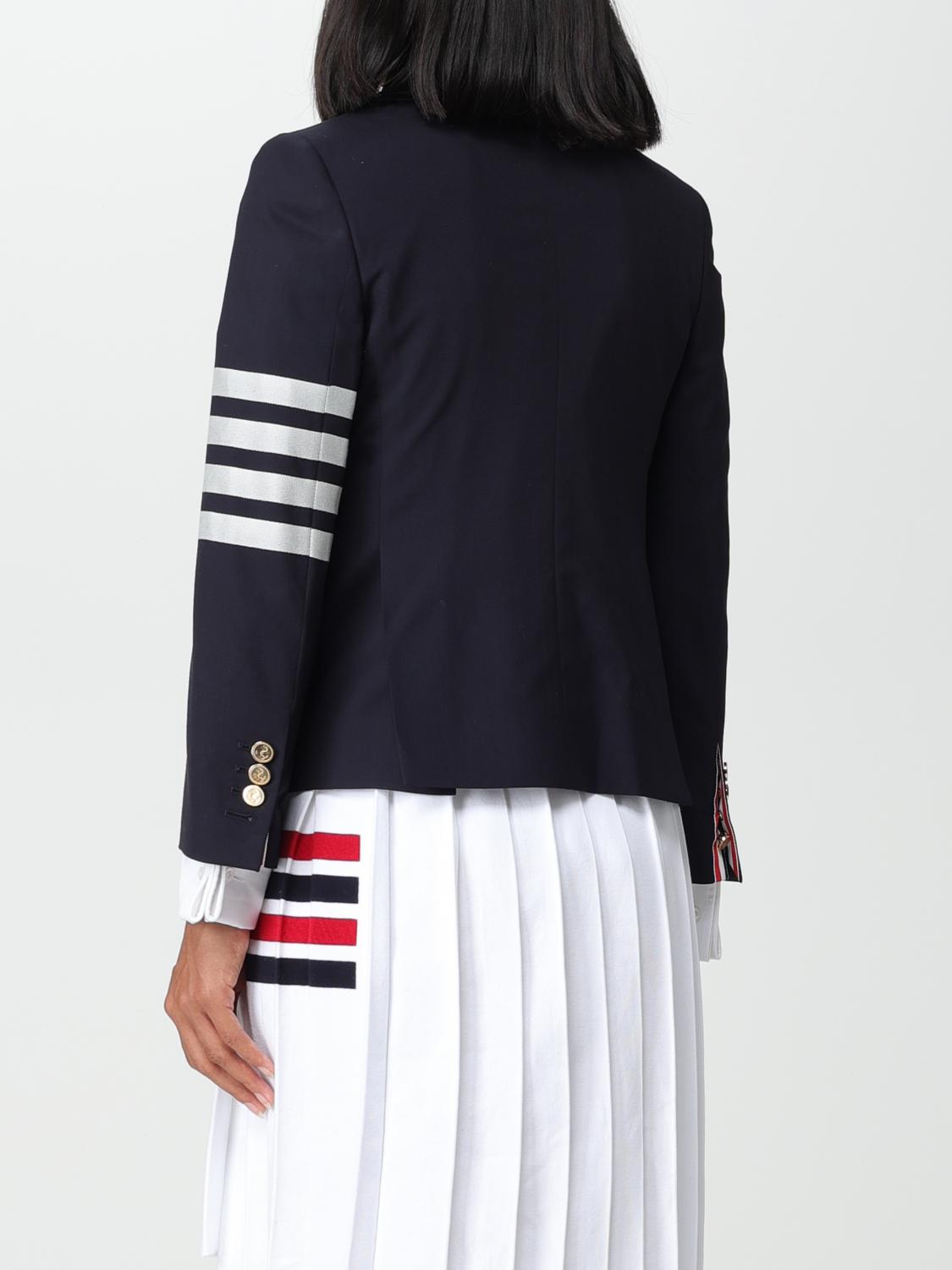 THOM BROWNE JACKET: Thom Browne wool blazer with four bars, Blue - Img 3