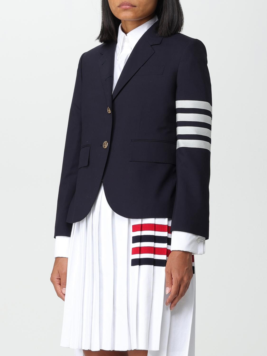 THOM BROWNE JACKET: Thom Browne wool blazer with four bars, Blue - Img 4