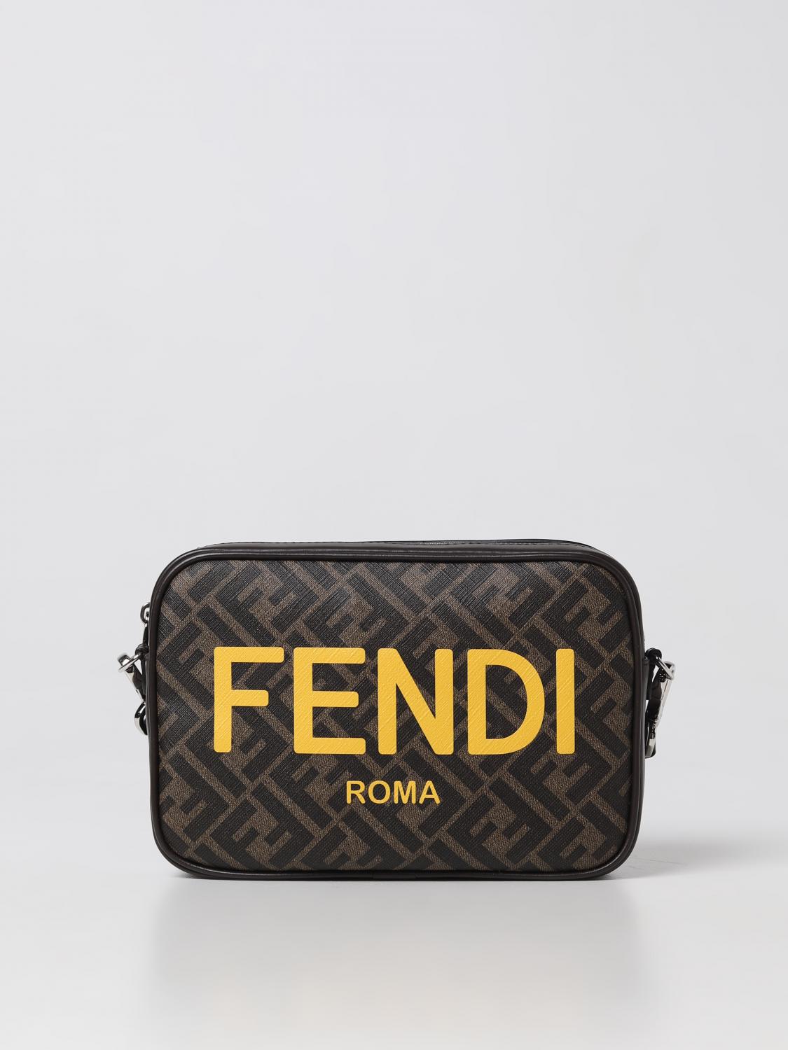 FENDI: bag in coated cotton with all over monogram Brown Fendi