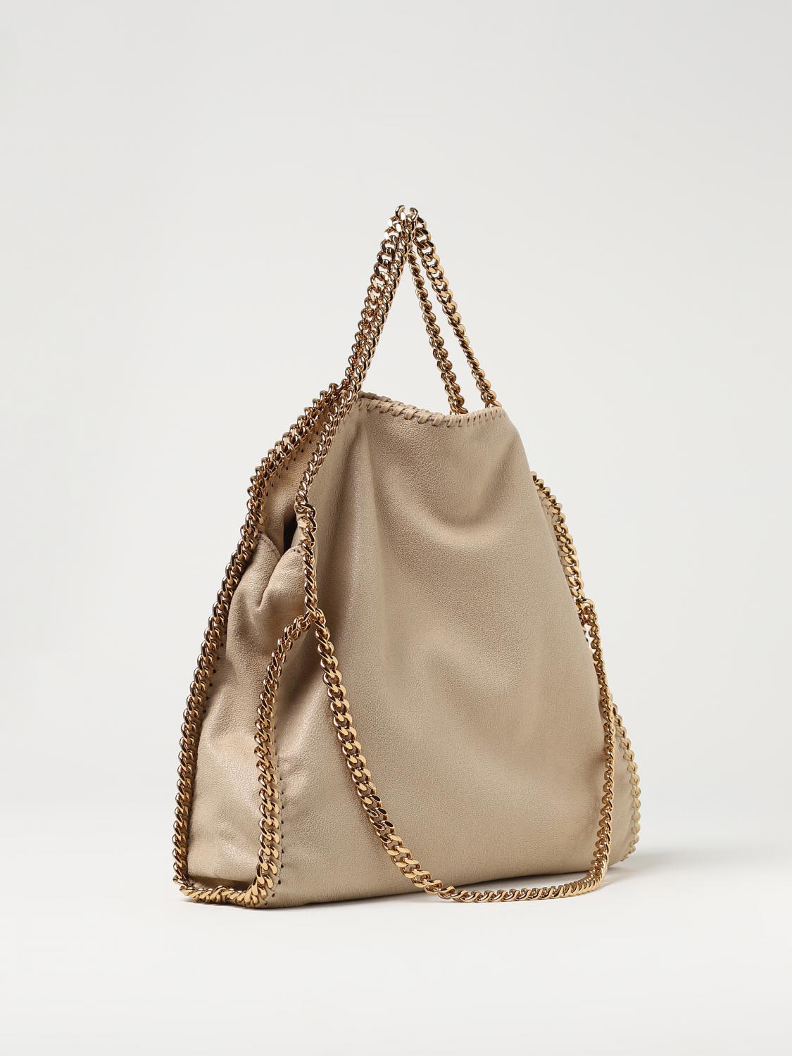 STELLA MCCARTNEY BORSA A MANO: Borsa Falabella Stella McCartney in camoscio sintetico cracklè, Beige - Img 2