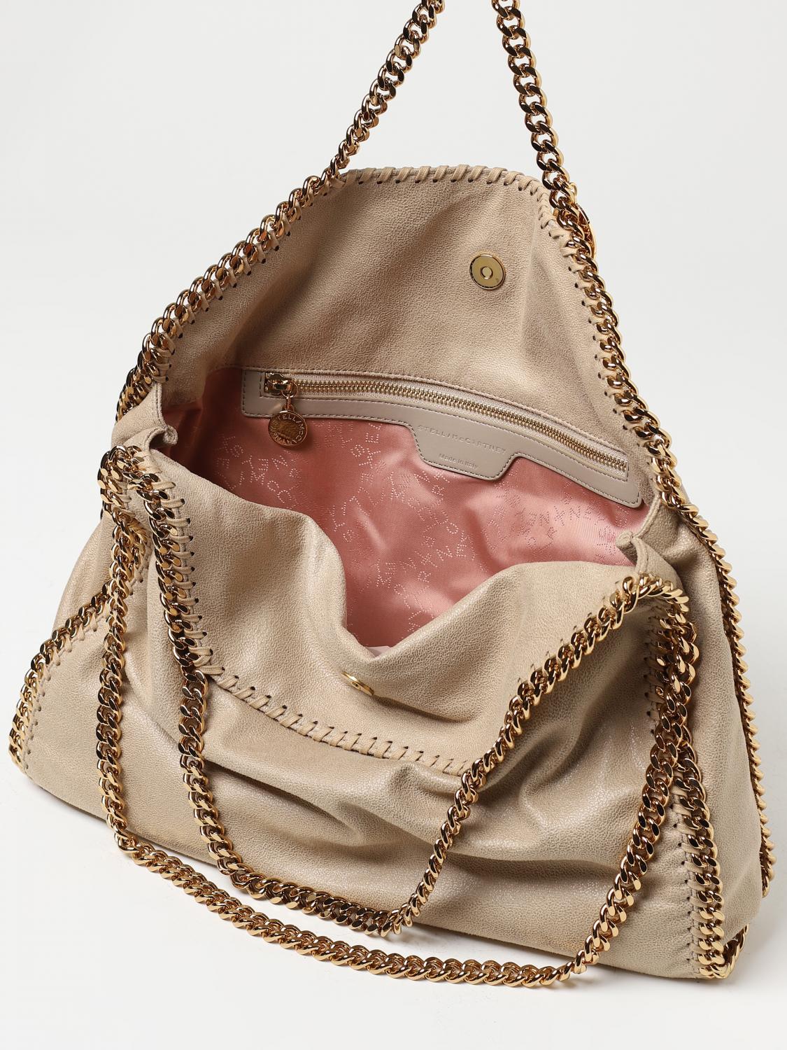 STELLA MCCARTNEY BORSA A MANO: Borsa Falabella Stella McCartney in camoscio sintetico cracklè, Beige - Img 4
