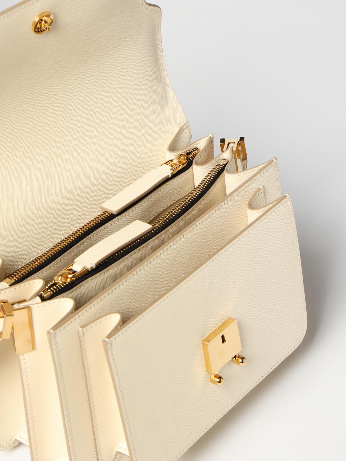 Marni Trunk bag in saffiano leather - White | SBMPN09U07LV520