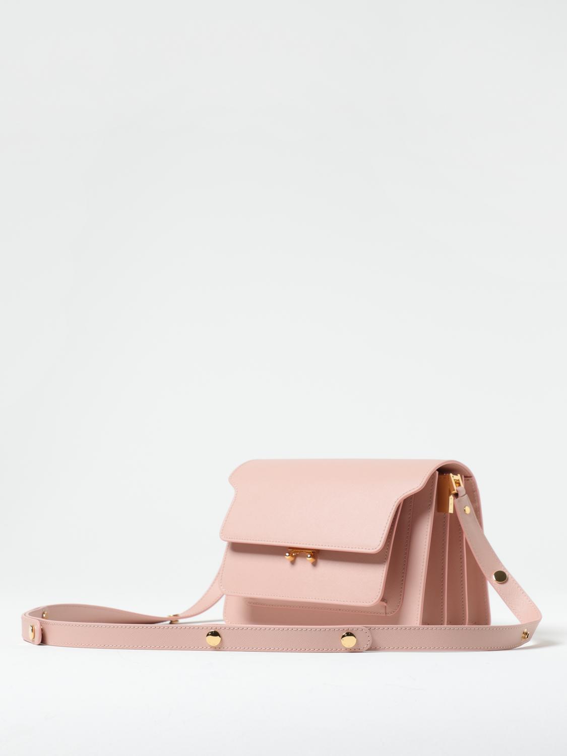 Marni Outlet: Trunk bag in saffiano leather - Pink | Marni