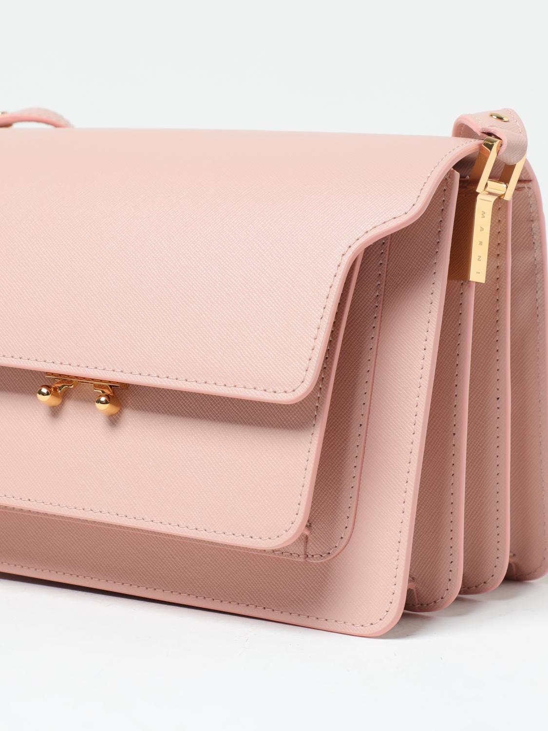 Marni Outlet: Trunk bag in saffiano leather - Pink | Marni