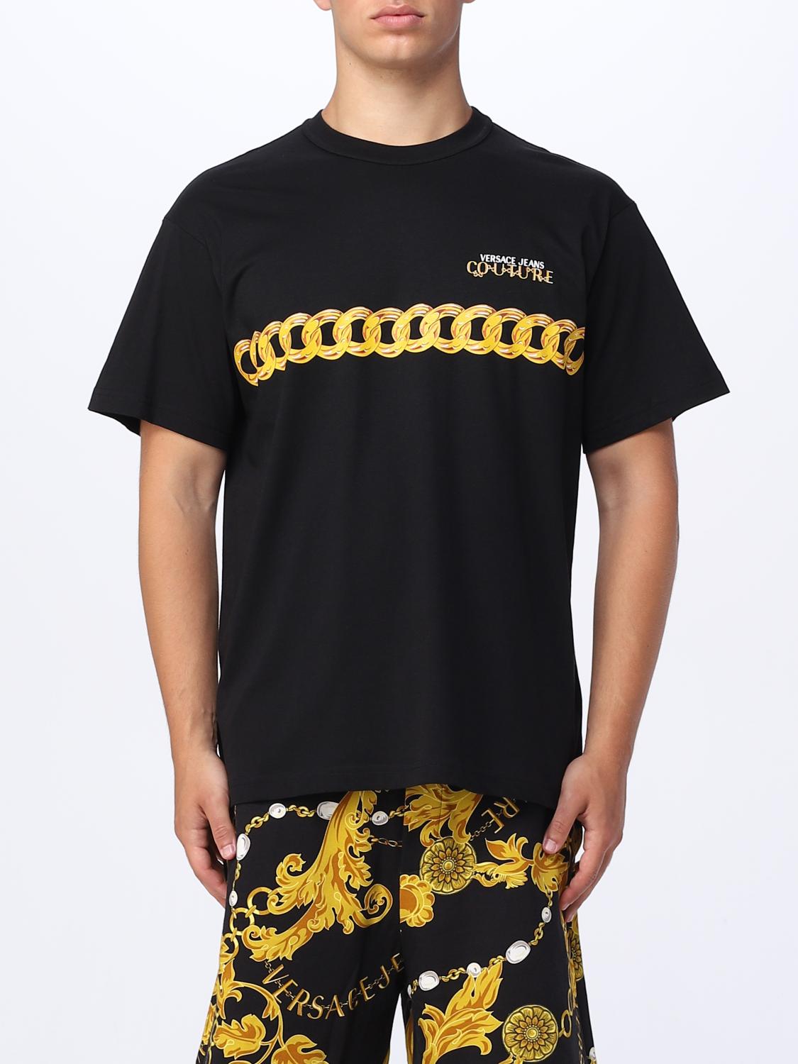 Giglio T-shirt Versace Jeans Couture in cotone con stampa Chain