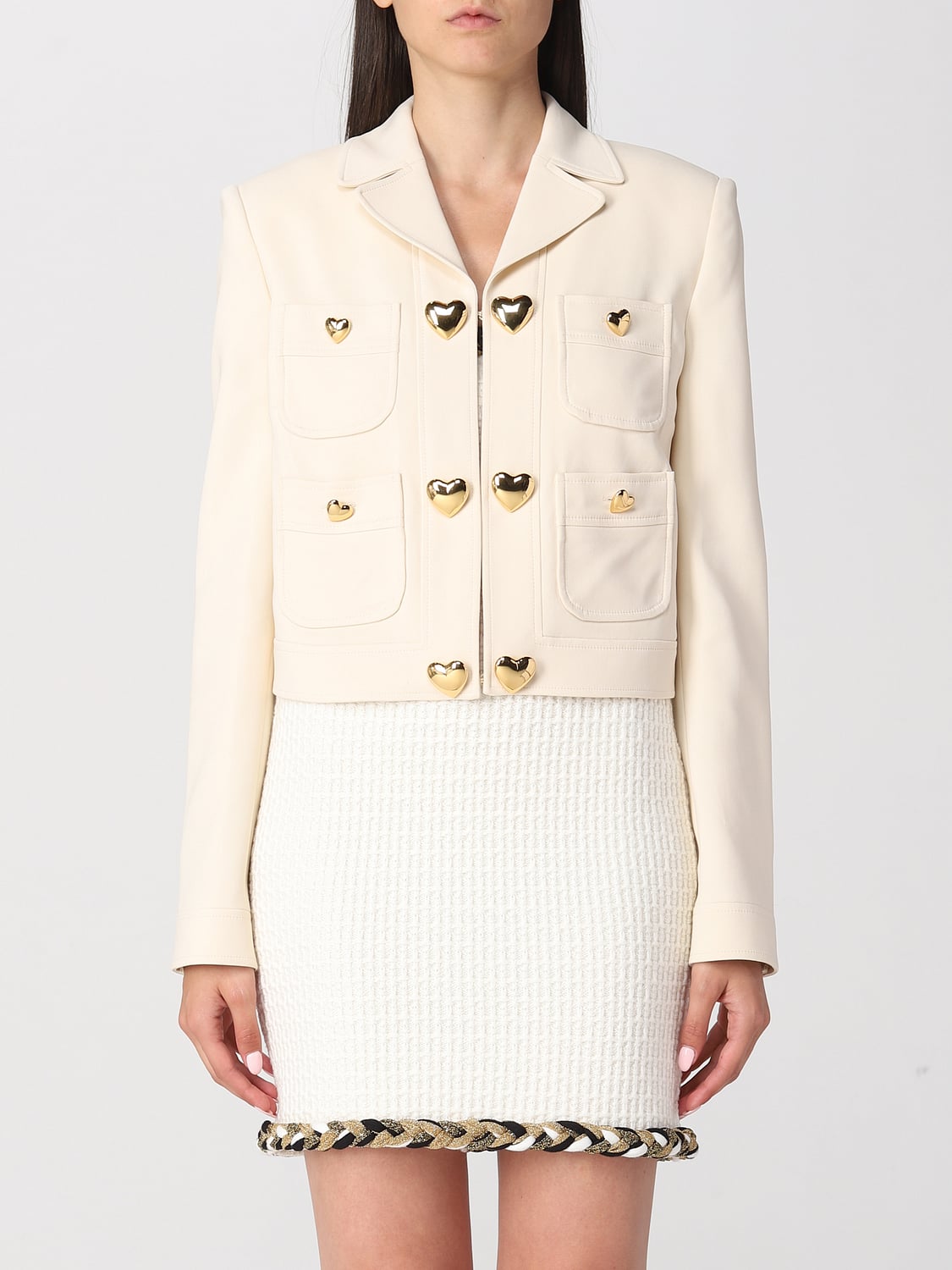 MOSCHINO COUTURE GIACCA: Giacca Moschino Couture in misto viscosa stretch, Bianco - Img 1