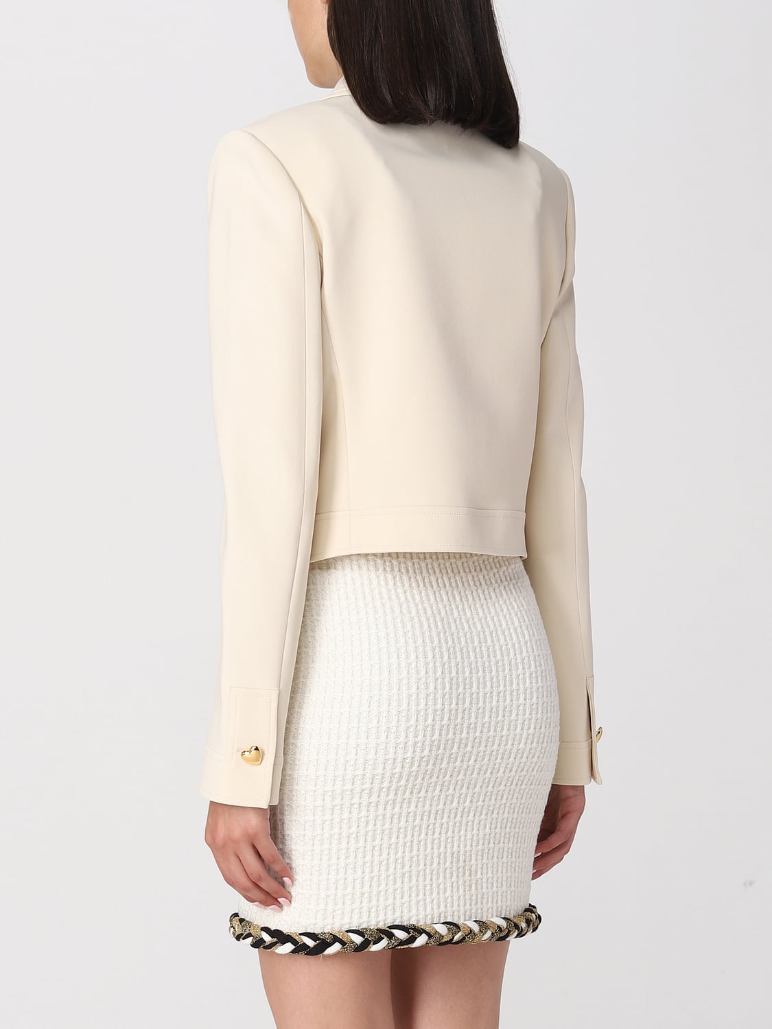 MOSCHINO COUTURE GIACCA: Giacca Moschino Couture in misto viscosa stretch, Bianco - Img 2