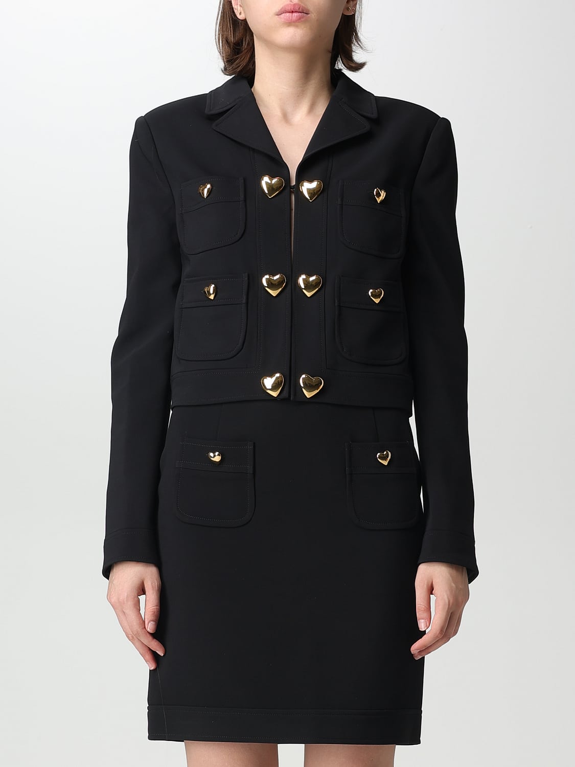 MOSCHINO COUTURE GIACCA: Giacca Moschino Couture in misto viscosa stretch, Nero - Img 1