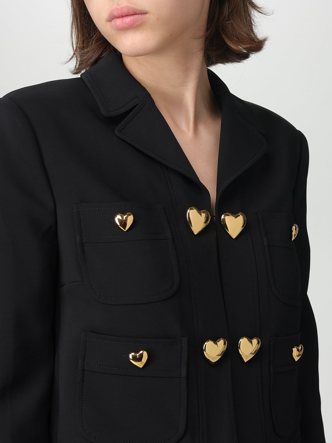 MOSCHINO COUTURE GIACCA: Giacca Moschino Couture in misto viscosa stretch, Nero - Img 4