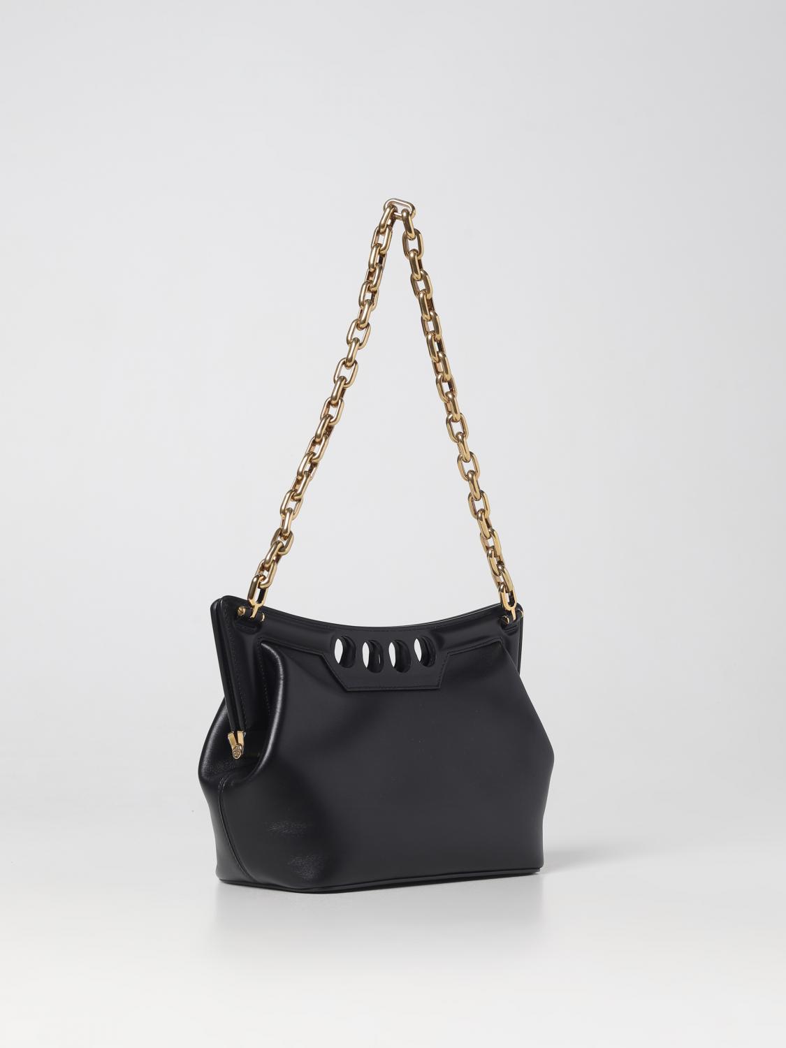 MCQUEEN BORSA MINI: Borsa The Peak McQueen in pelle , Nero - Img 2