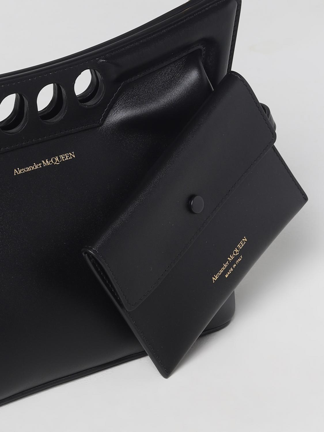 MCQUEEN BORSA MINI: Borsa The Peak McQueen in pelle , Nero - Img 3