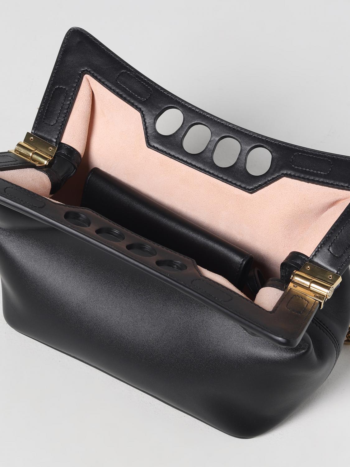 MCQUEEN BORSA MINI: Borsa The Peak McQueen in pelle , Nero - Img 4
