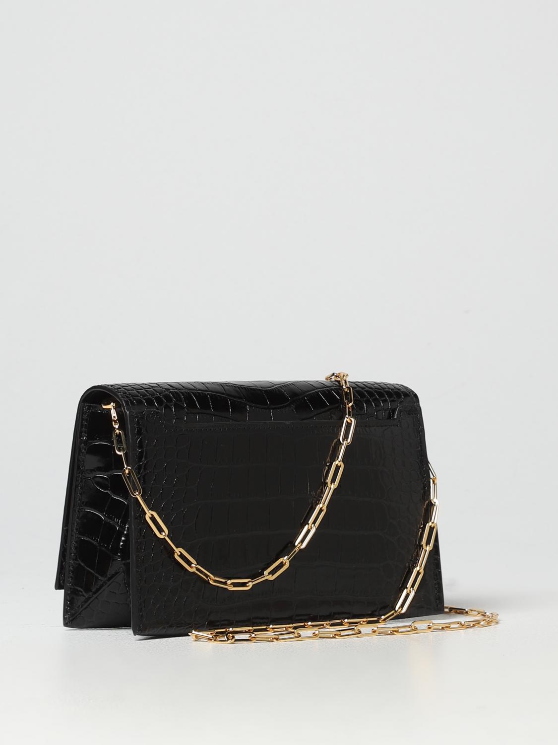 TOM FORD BORSA MINI: Clutch Tom Ford in pelle stampa cocco con monogram, Nero - Img 2