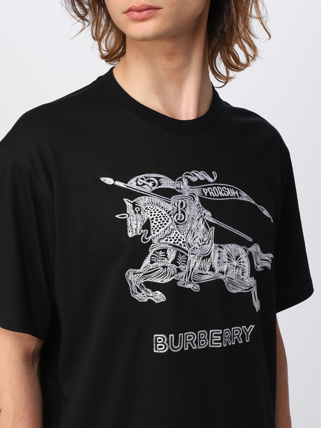 Burberry cotton T-shirt with embroidered EKD - Black | 8072775