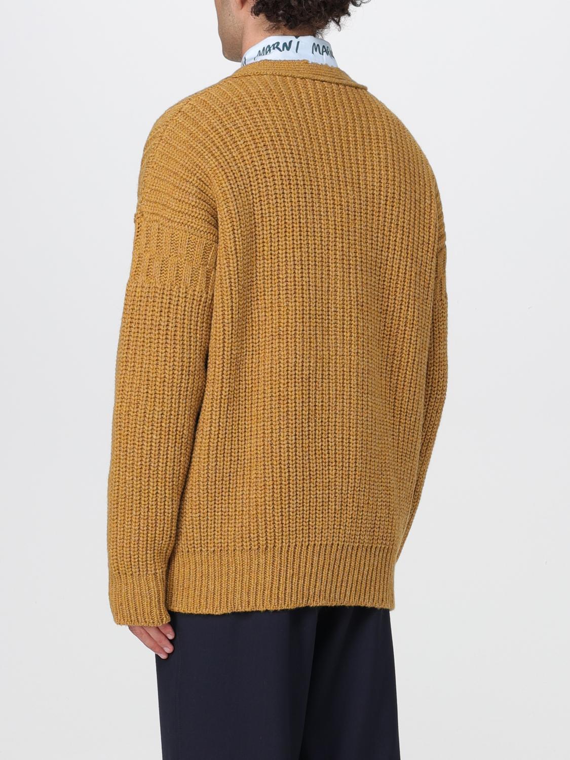 MARNI CARDIGAN: Marni cardigan in used effect wool, Brown - Img 3