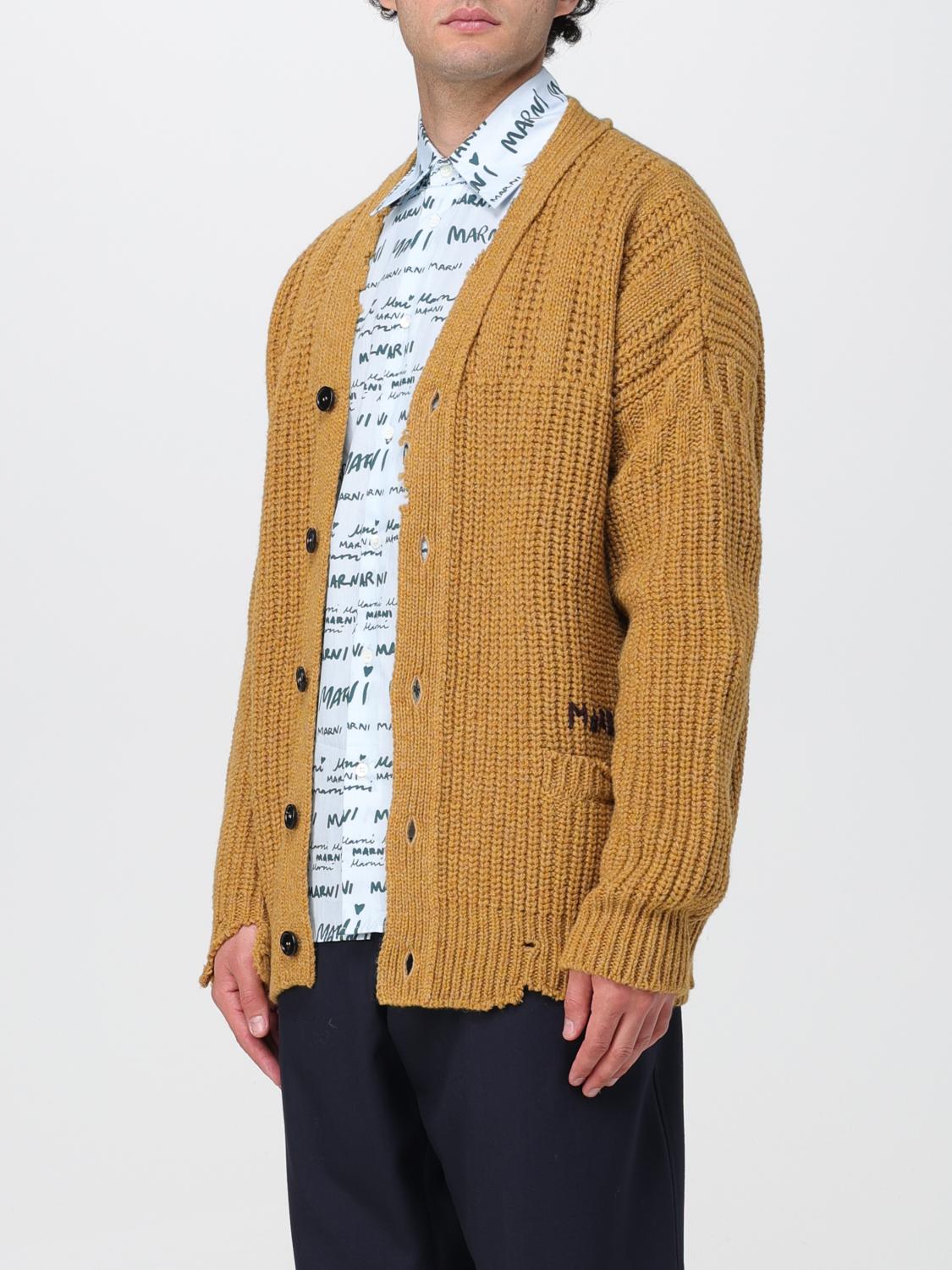 MARNI CARDIGAN: Marni cardigan in used effect wool, Brown - Img 4
