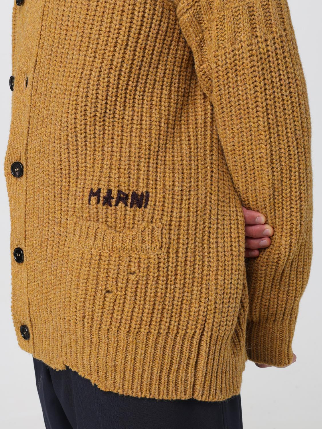 MARNI CARDIGAN: Marni cardigan in used effect wool, Brown - Img 5