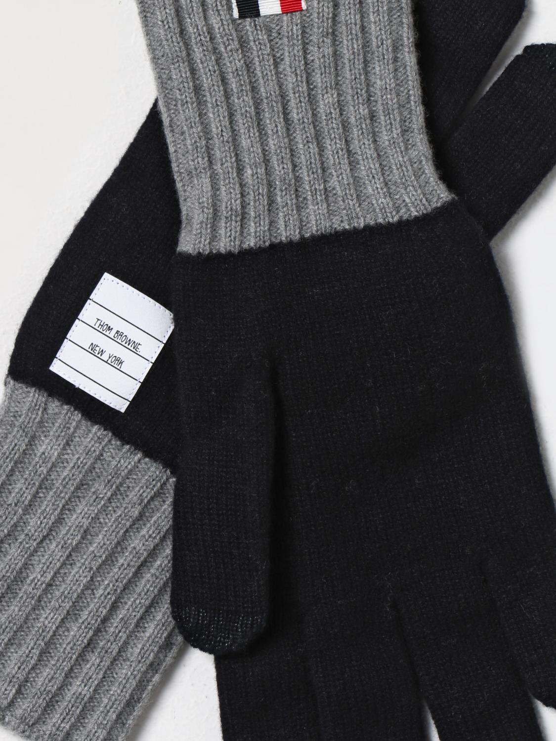 Thom Browne gloves in virgin wool - Blue | UKG004AY1018 | GIGLIO.COM