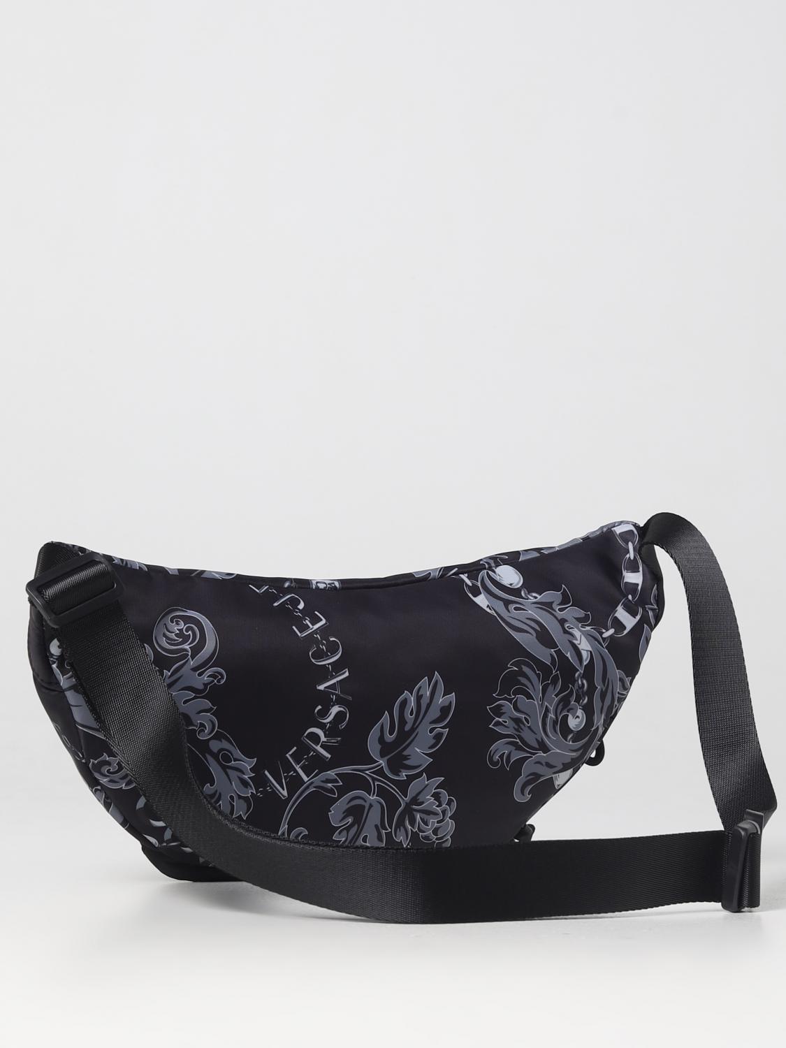 VERSACE JEANS COUTURE MARSUPIO: Marsupio Versace Jeans Couture in nylon con stampa Baroque, Nero - Img 2