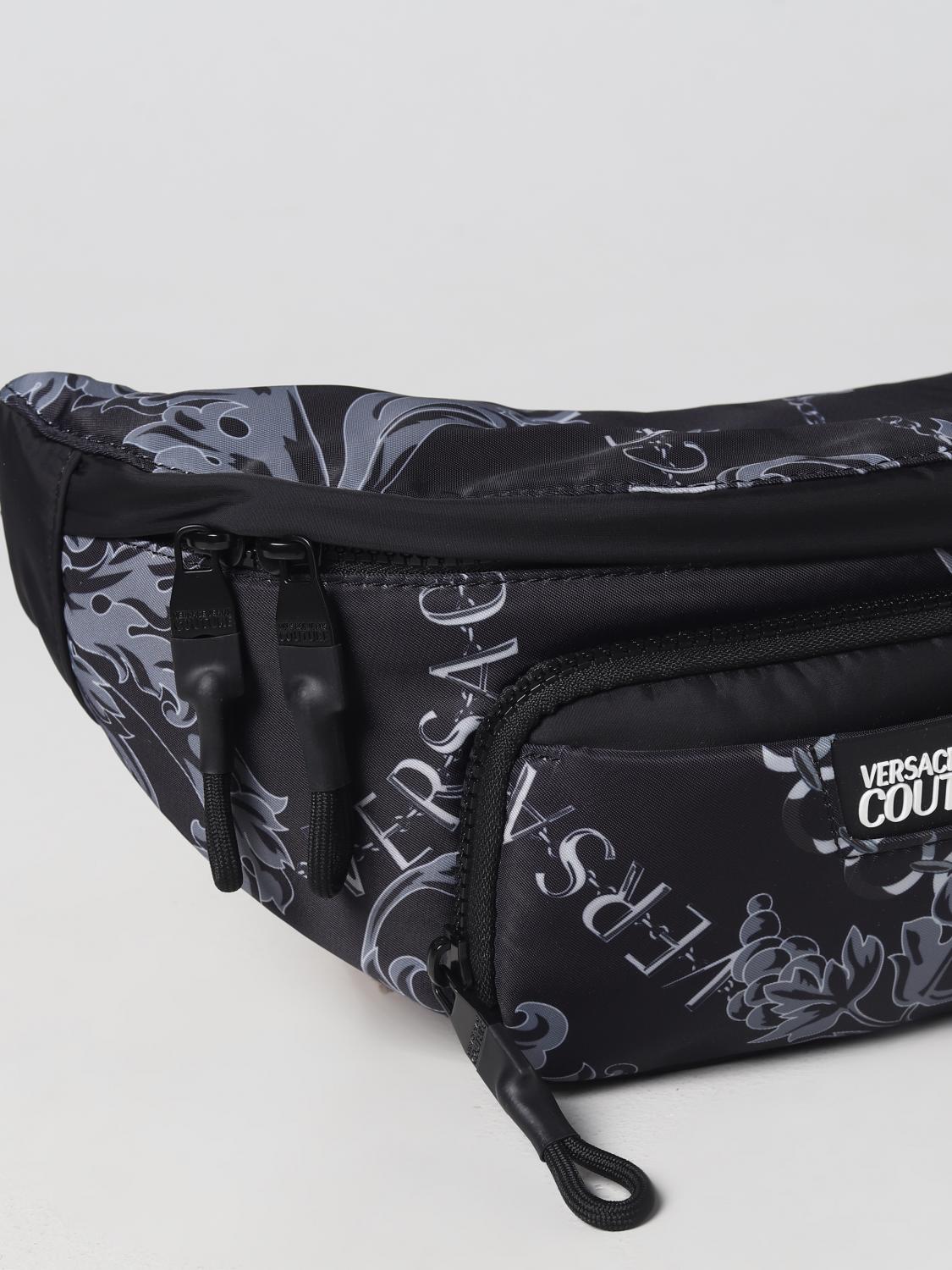 VERSACE JEANS COUTURE MARSUPIO: Marsupio Versace Jeans Couture in nylon con stampa Baroque, Nero - Img 3