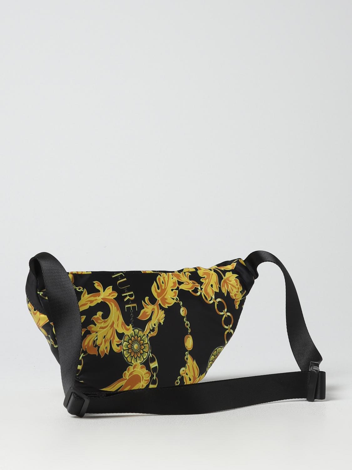 VERSACE JEANS COUTURE MARSUPIO: Marsupio Versace Jeans Couture in nylon con stampa Baroque, Nero 1 - Img 2