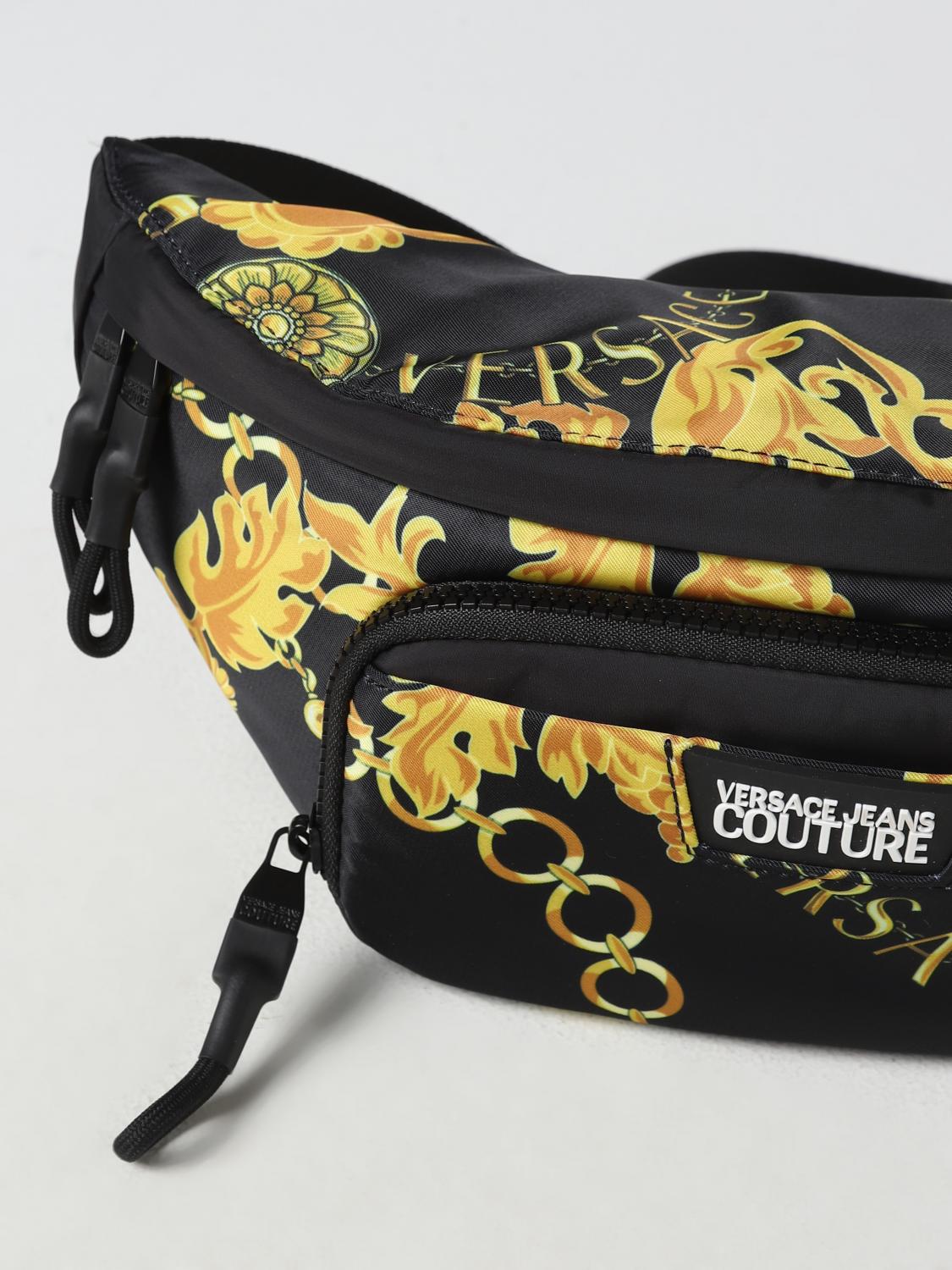 VERSACE JEANS COUTURE MARSUPIO: Marsupio Versace Jeans Couture in nylon con stampa Baroque, Nero 1 - Img 3