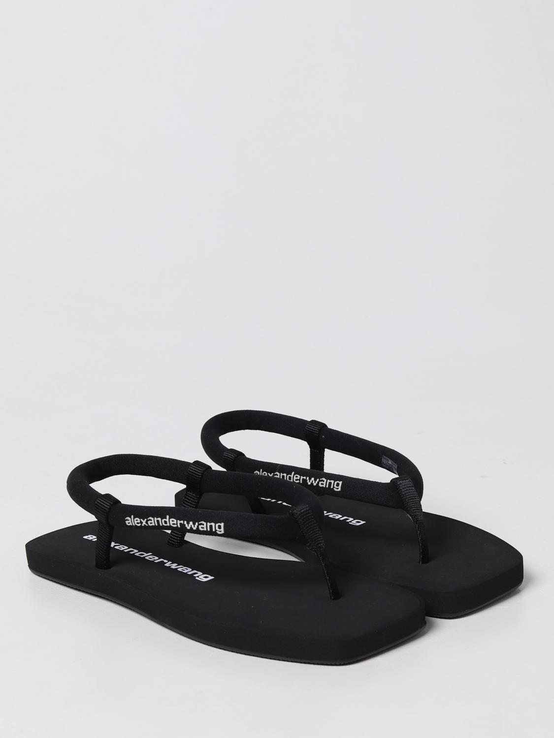 Alexander Wang sandals in fabric with jacquard logo - Black