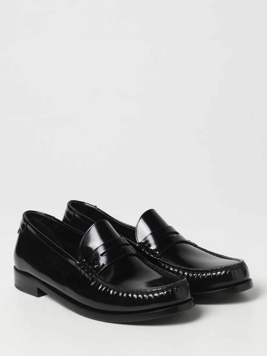 SAINT LAURENT MOCASSINI: Mocassino Saint Laurent in pelle spazzolata, Nero - Img 2