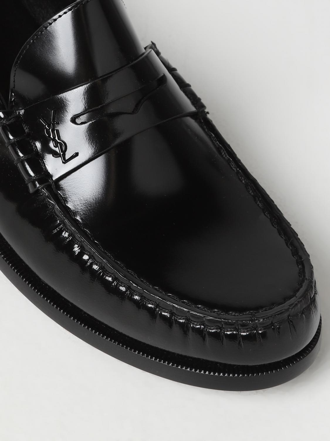SAINT LAURENT MOCASSINI: Mocassino Saint Laurent in pelle spazzolata, Nero - Img 4
