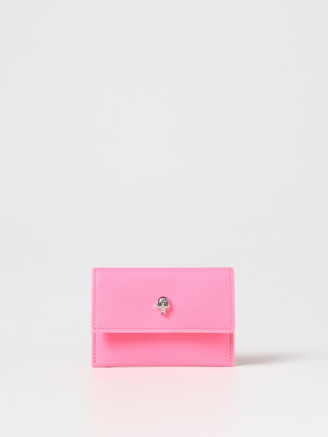 MCQUEEN WALLET: McQueen leather credit card holder, Pink - Img 1