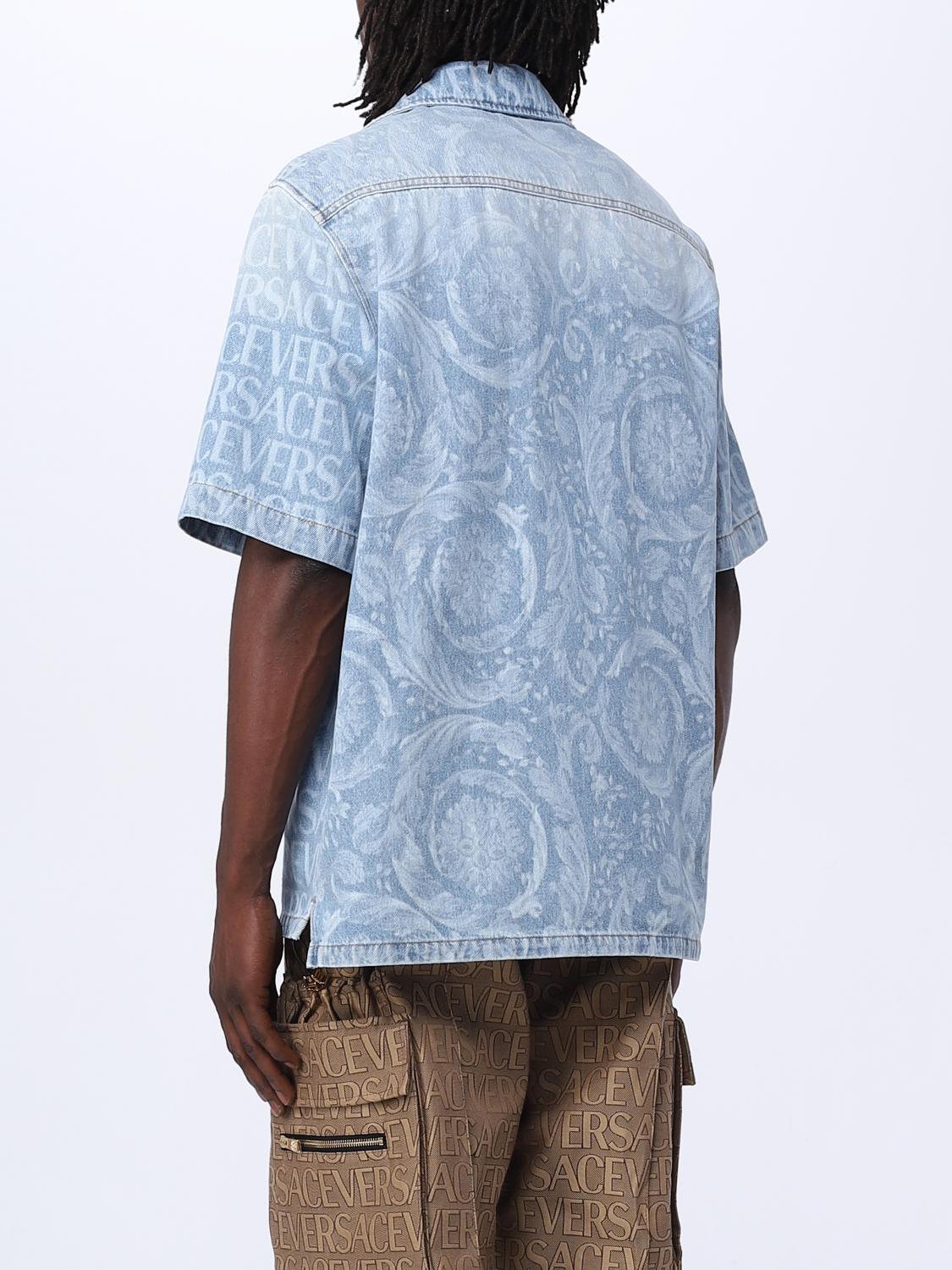 VERSACE SHIRT: Versace denim shirt, Blue - Img 3