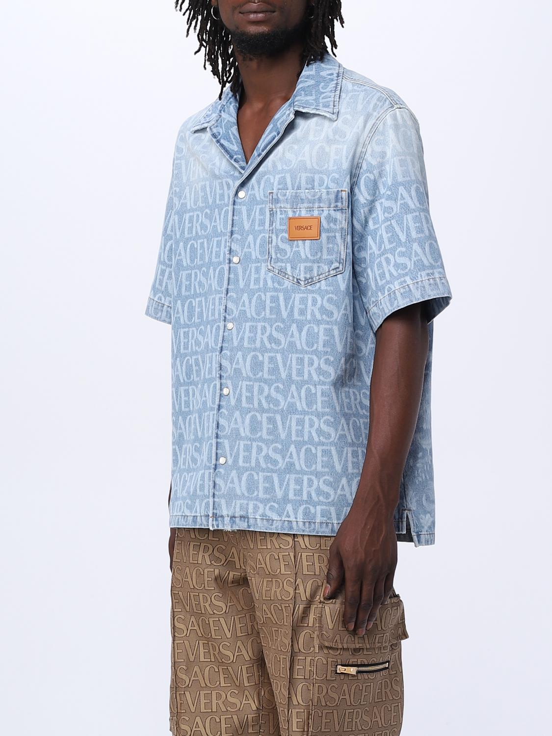 VERSACE SHIRT: Versace denim shirt, Blue - Img 4