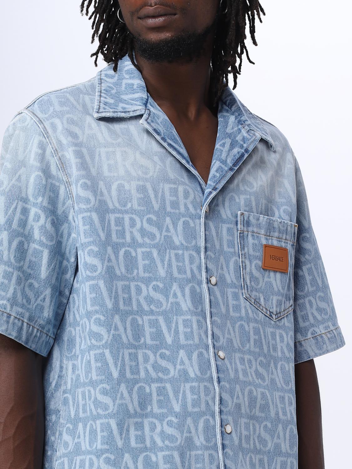 VERSACE SHIRT: Versace denim shirt, Blue - Img 5