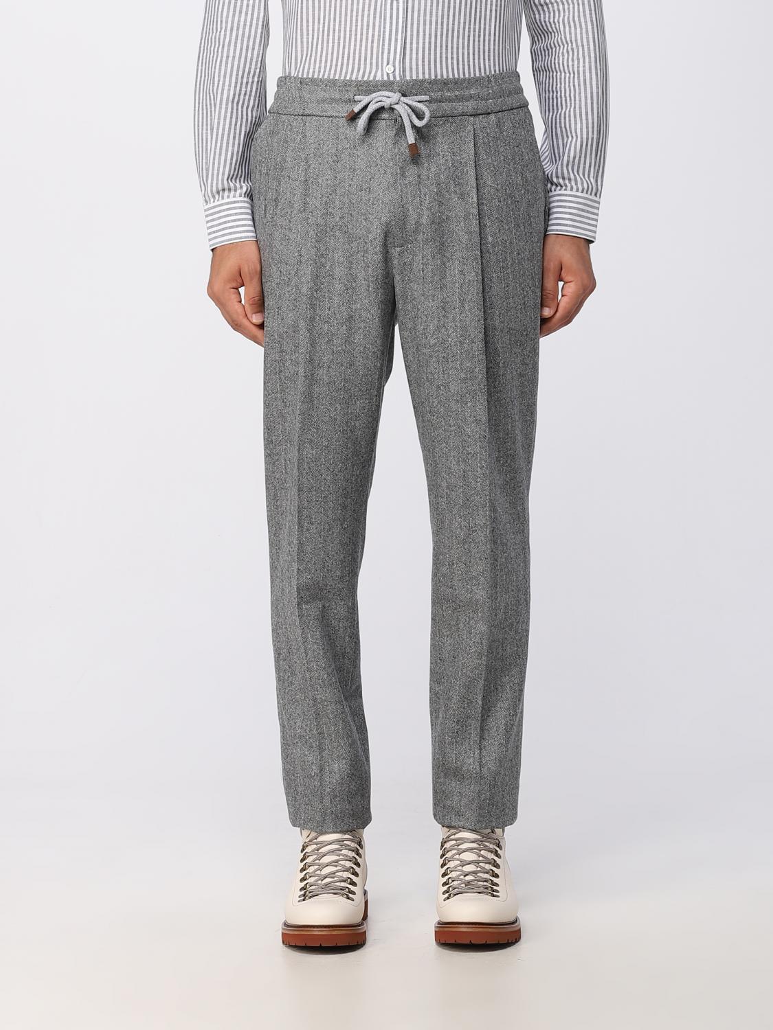Brunello Cucinelli pants in wool chevron - Grey | ME258E1740
