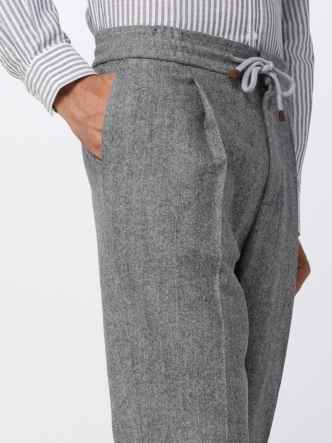 Brunello Cucinelli pants in wool chevron - Grey | ME258E1740